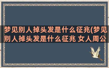 梦见别人掉头发是什么征兆(梦见别人掉头发是什么征兆 女人周公解梦)